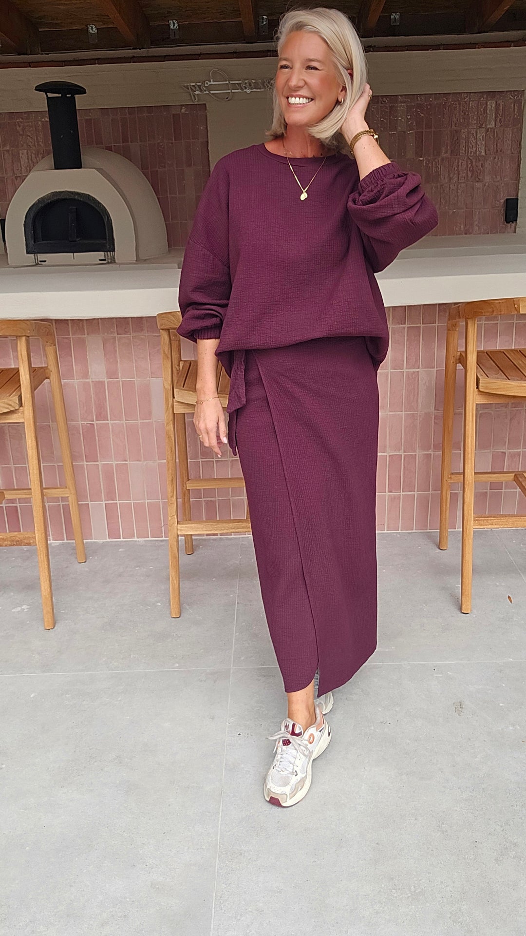 ZARA wrap skirt burgundy