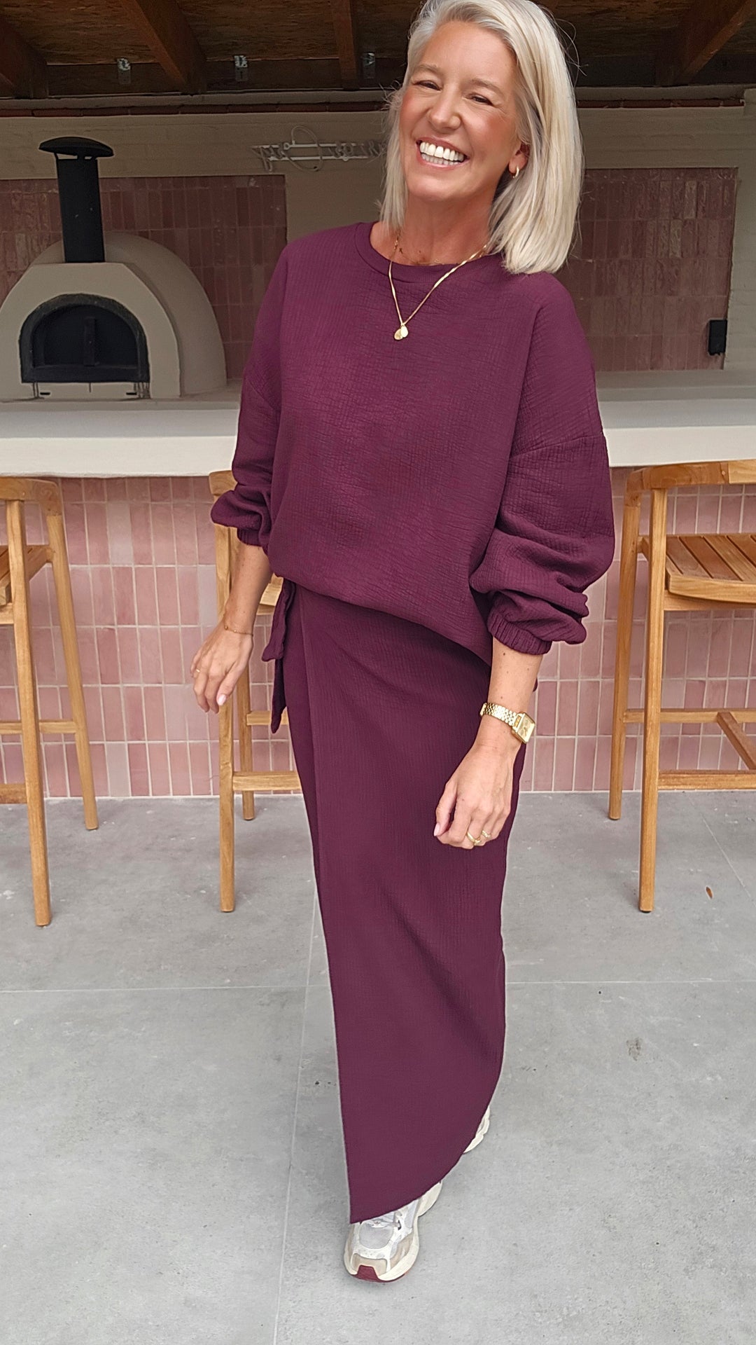 ZARA wrap skirt burgundy