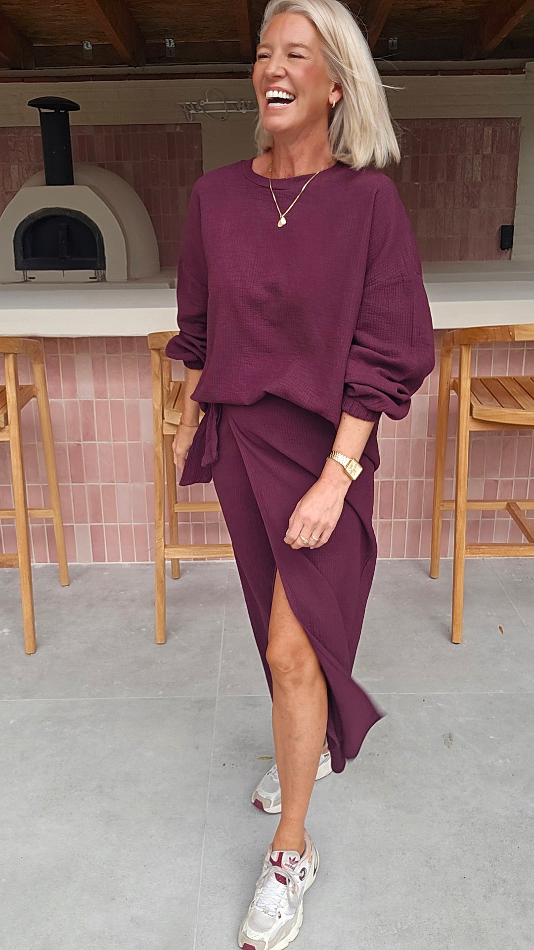 ZARA wrap skirt burgundy