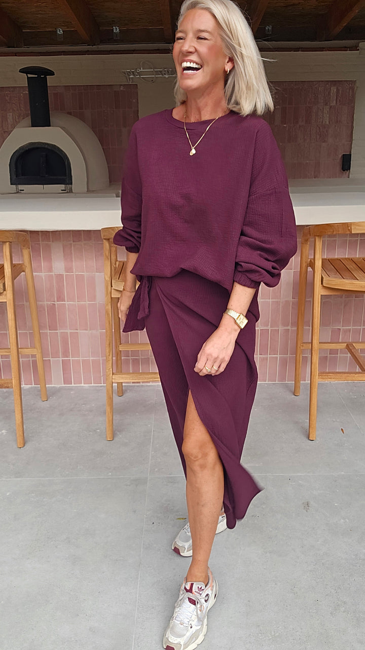 ZARA wrap skirt burgundy