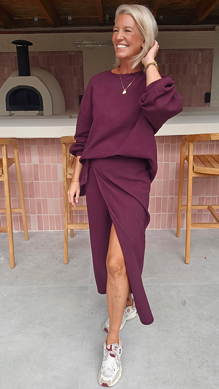 ZARA wrap skirt burgundy