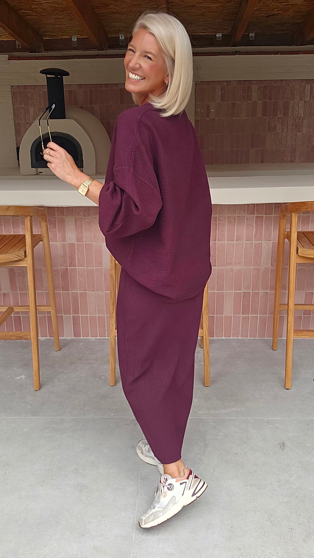 ZARA wrap skirt burgundy