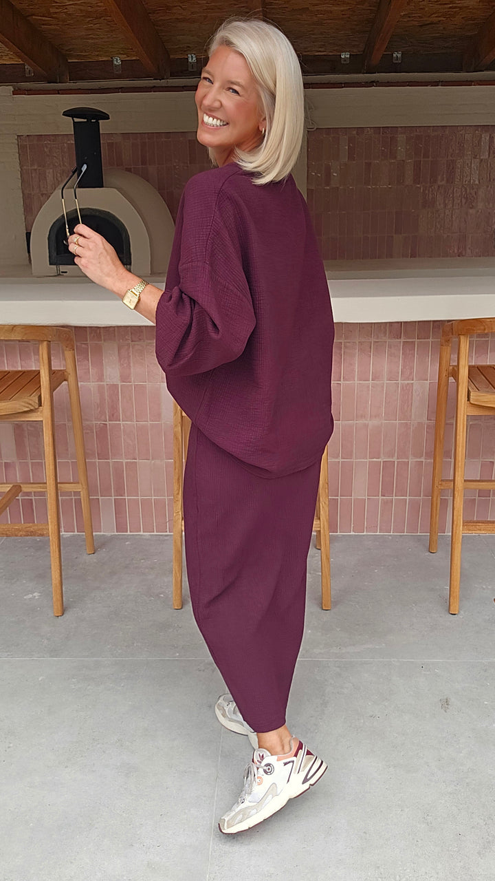 ZARA wrap skirt burgundy