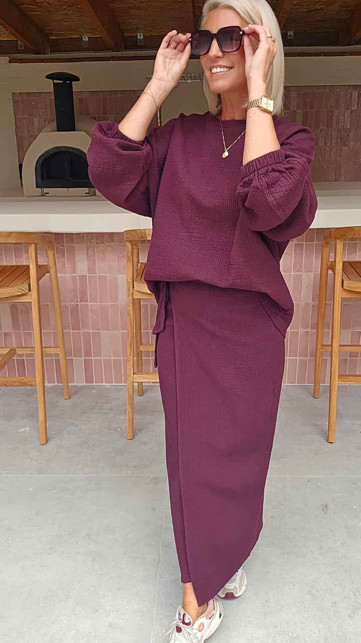 ZARA wrap skirt burgundy