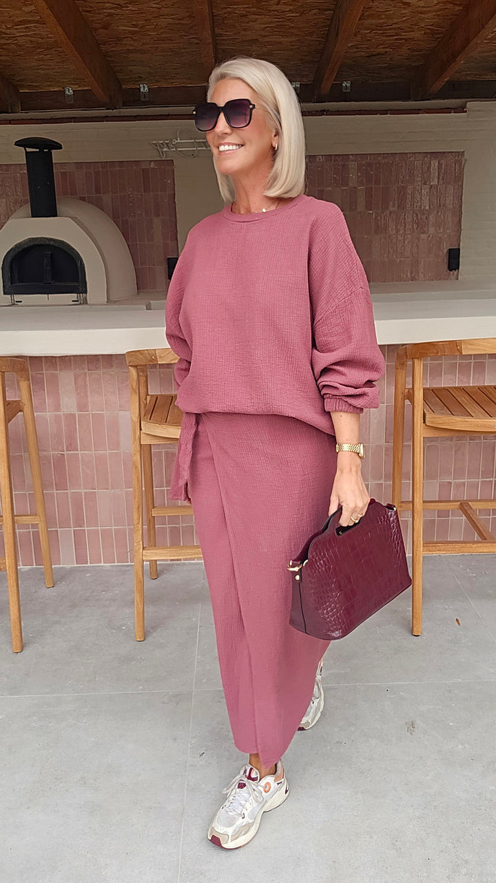 ZARA wrap skirt old pink