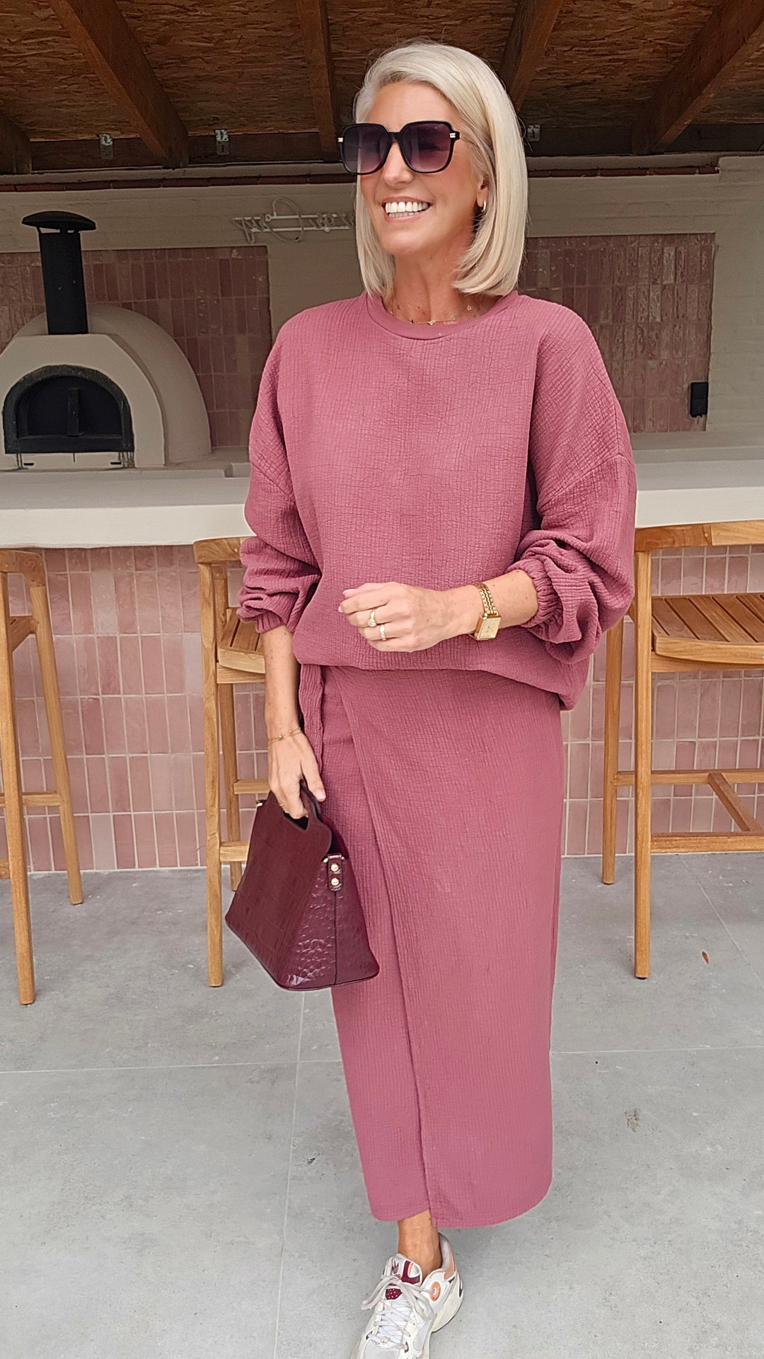 ZARA wrap skirt old pink