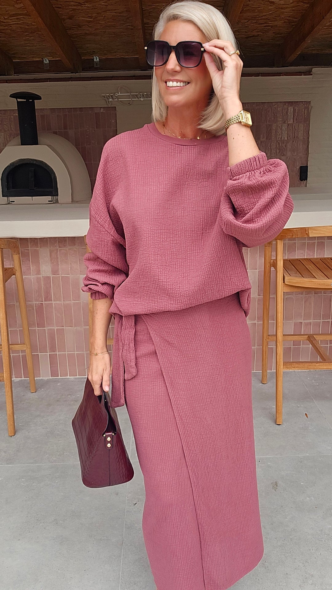 ZARA wrap skirt old pink