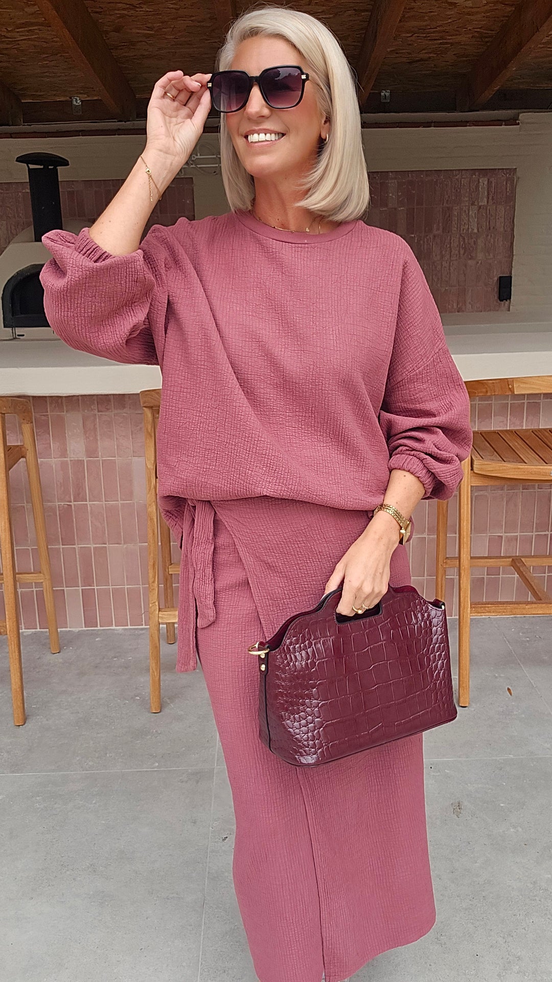 ZARA wrap skirt old pink