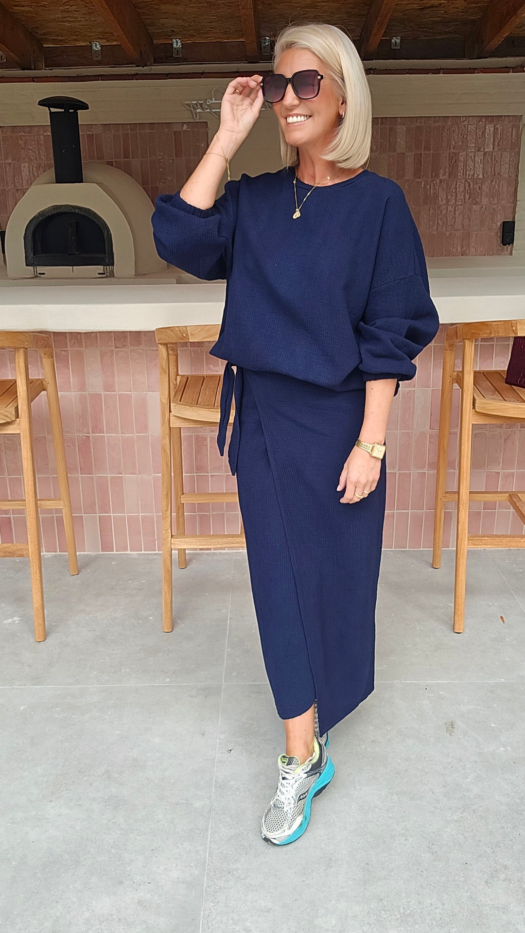 ZARA wrap skirt navy