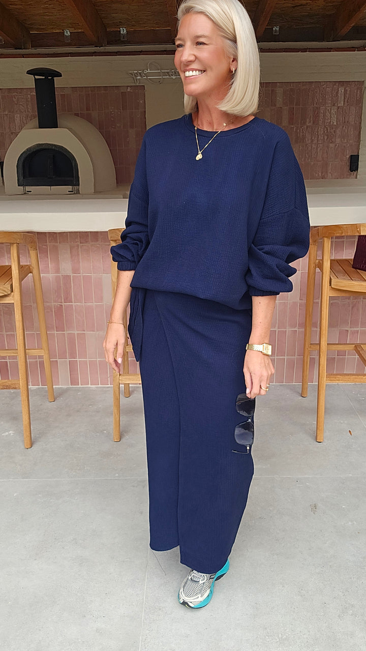ZARA wrap skirt navy