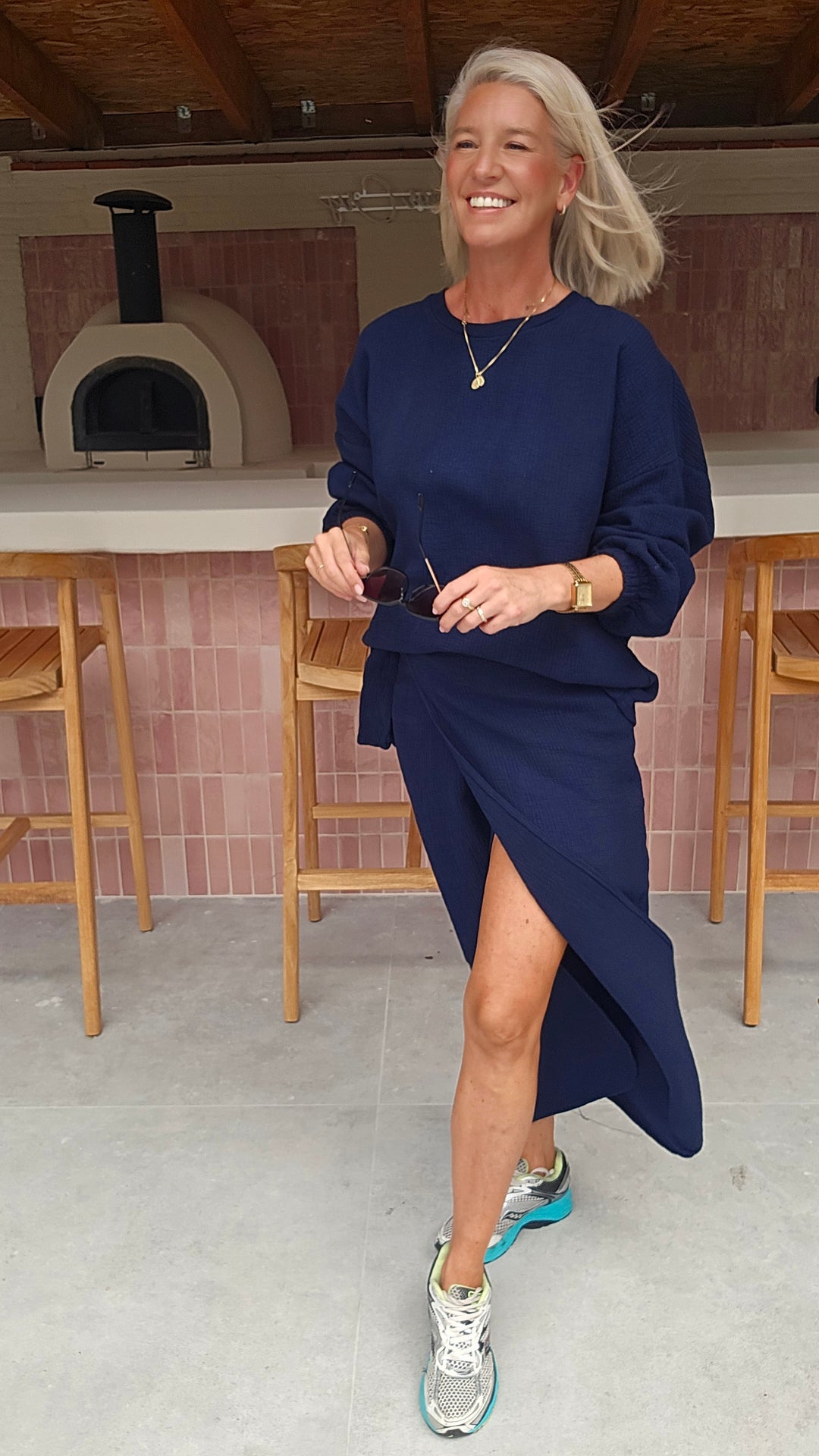 ZARA wrap skirt navy