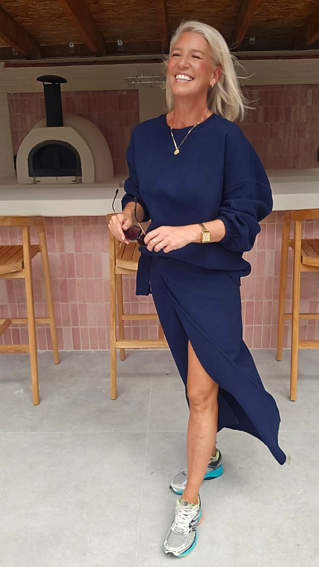 ZARA wrap skirt navy