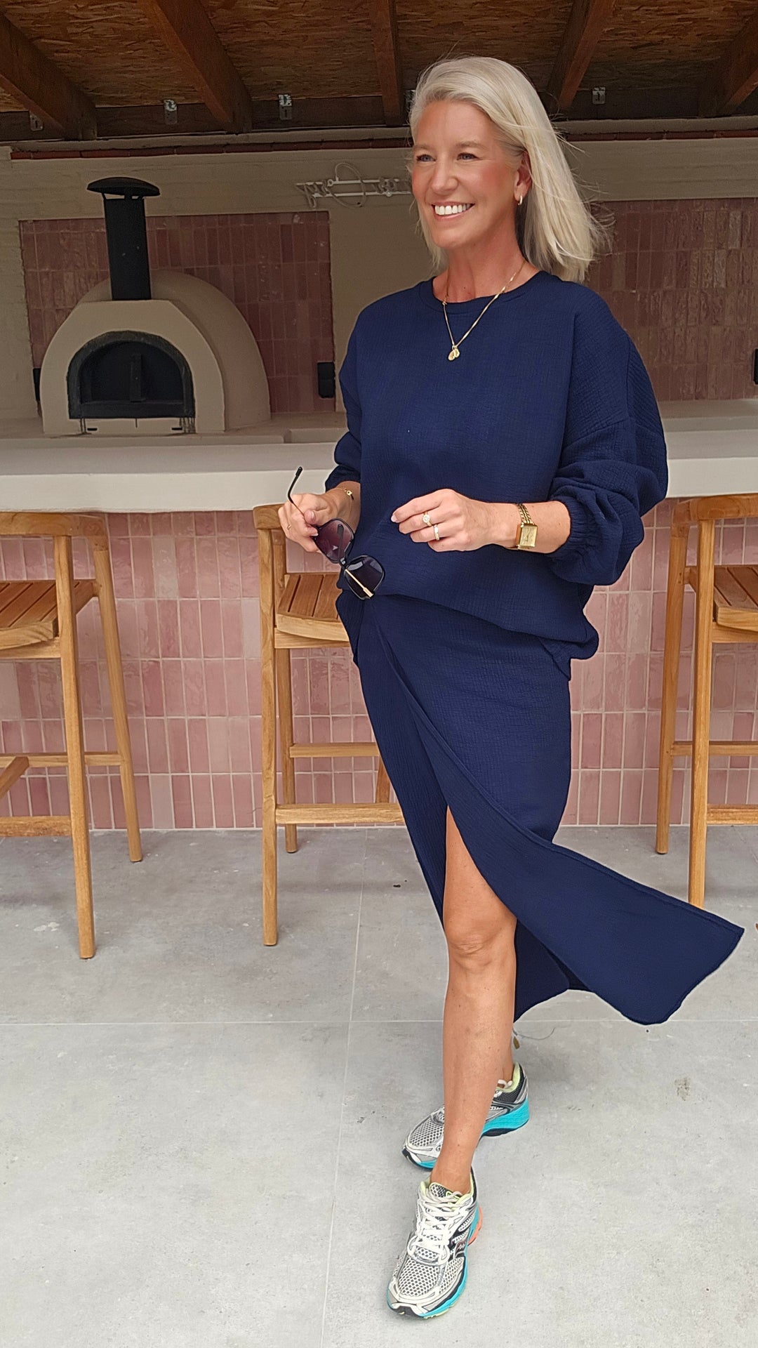 ZARA wrap skirt navy
