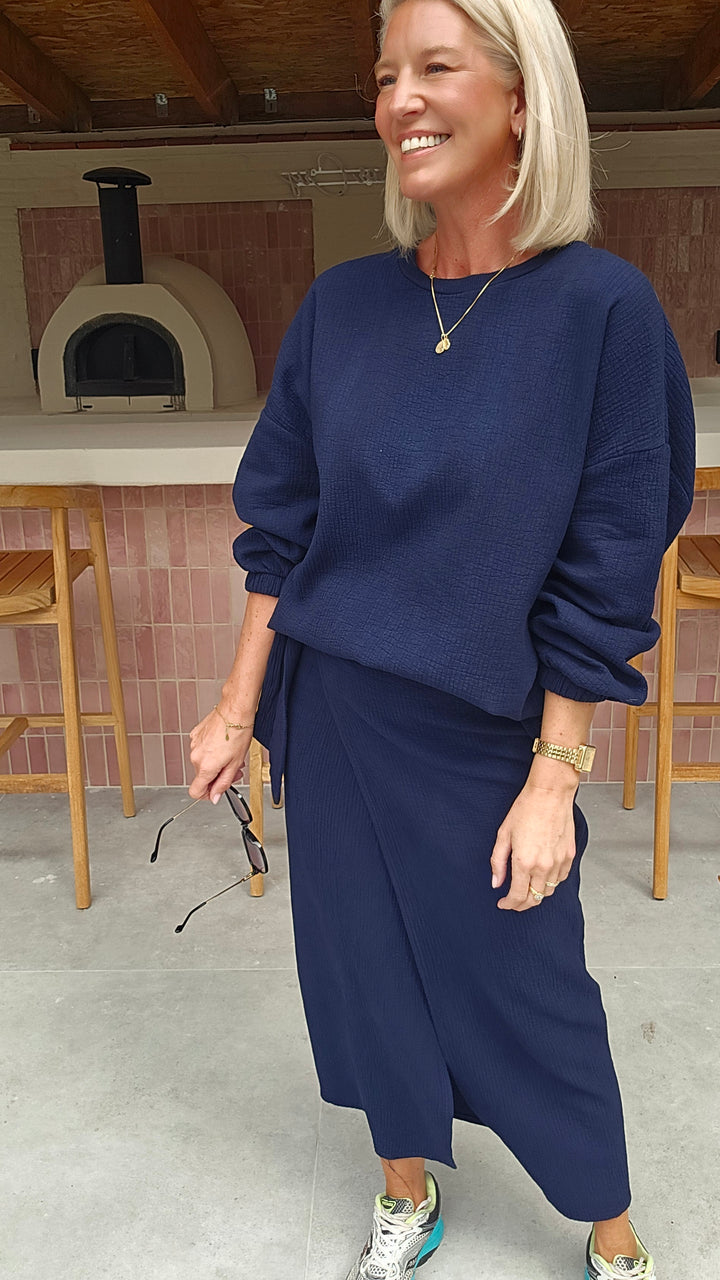 ZARA wrap skirt navy