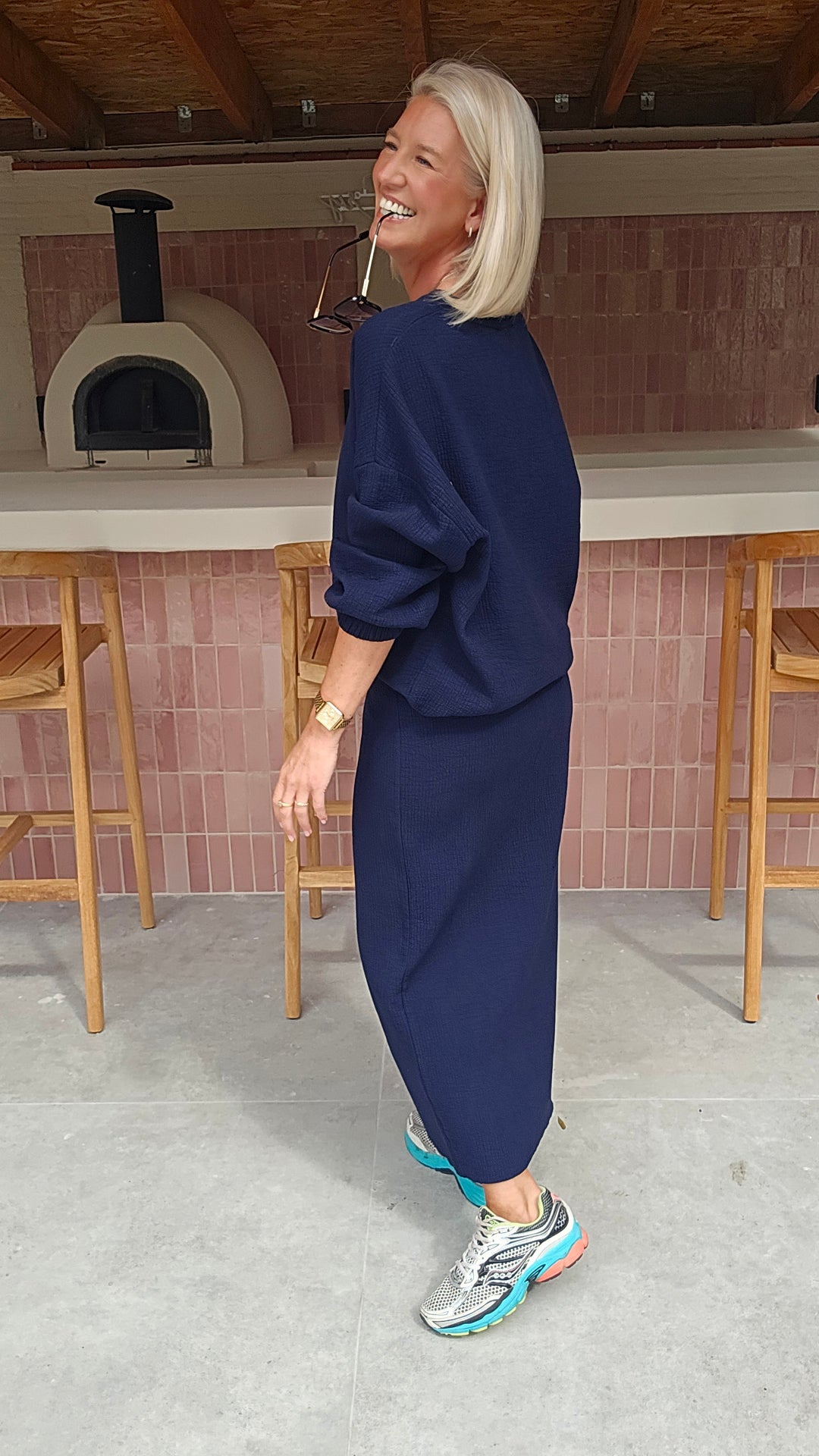 ZARA wrap skirt navy