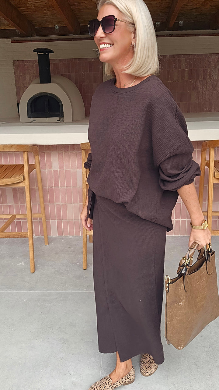 ZARA wrap skirt chocolat
