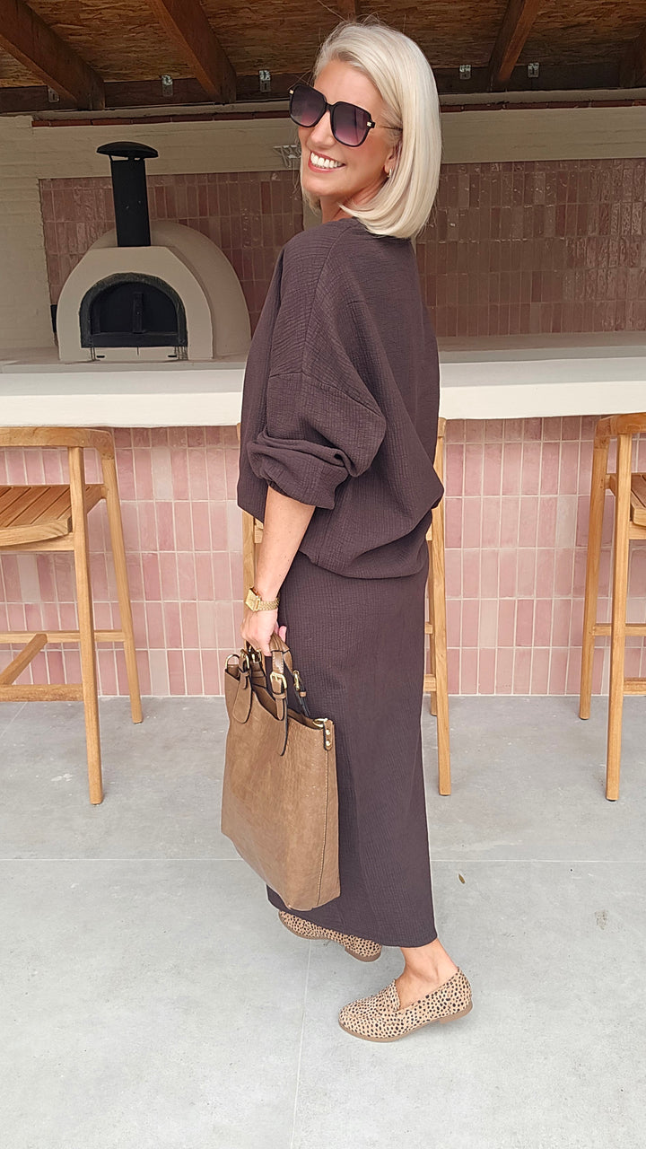 ZARA wrap skirt chocolat