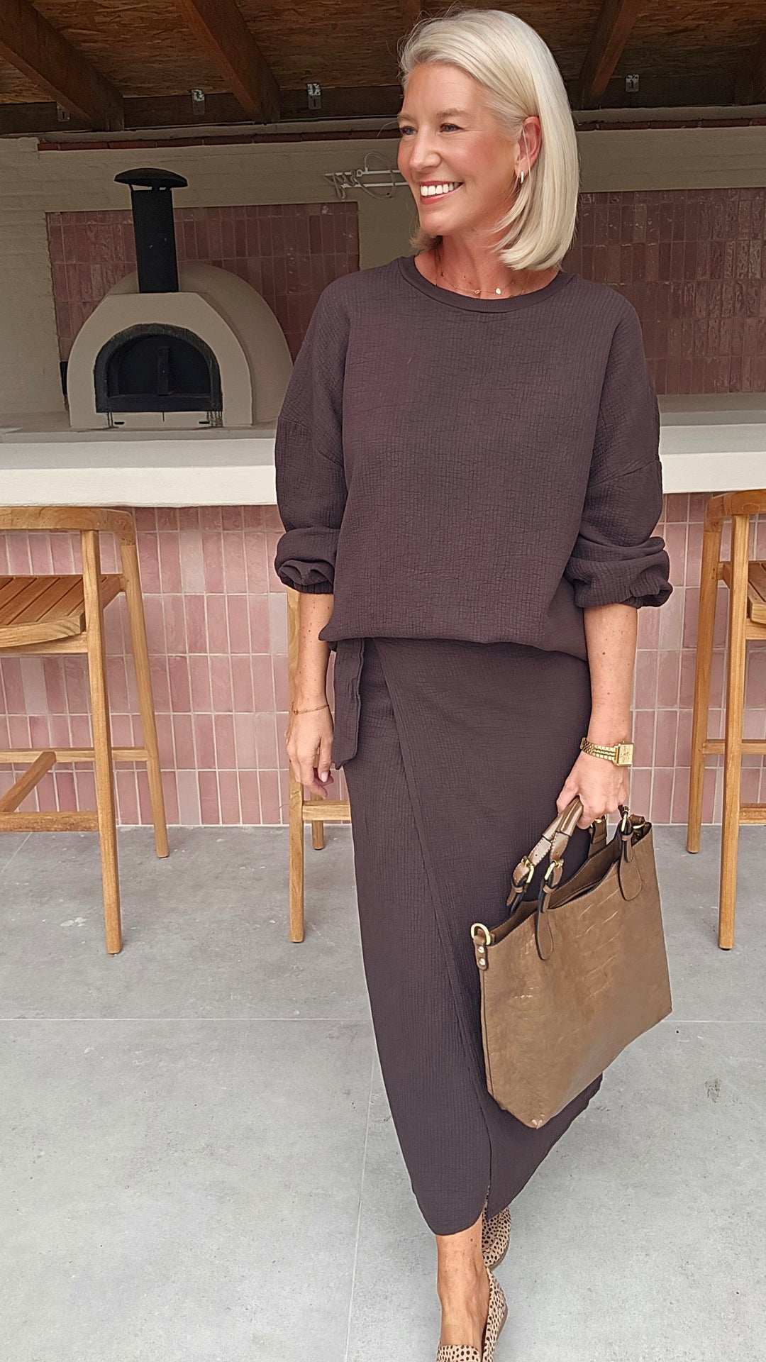 ZARA wrap skirt chocolat