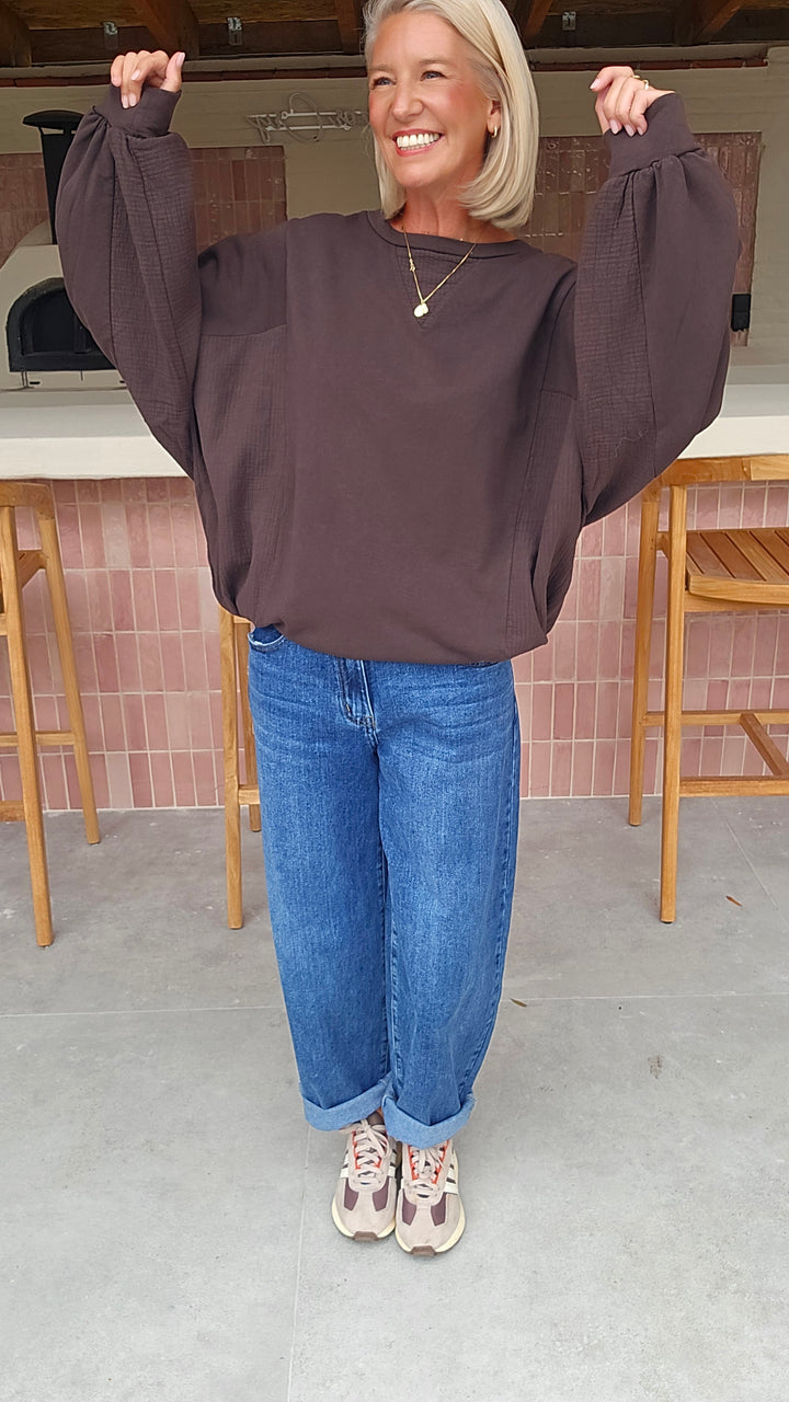 JENNAH sweatshirt chocolat