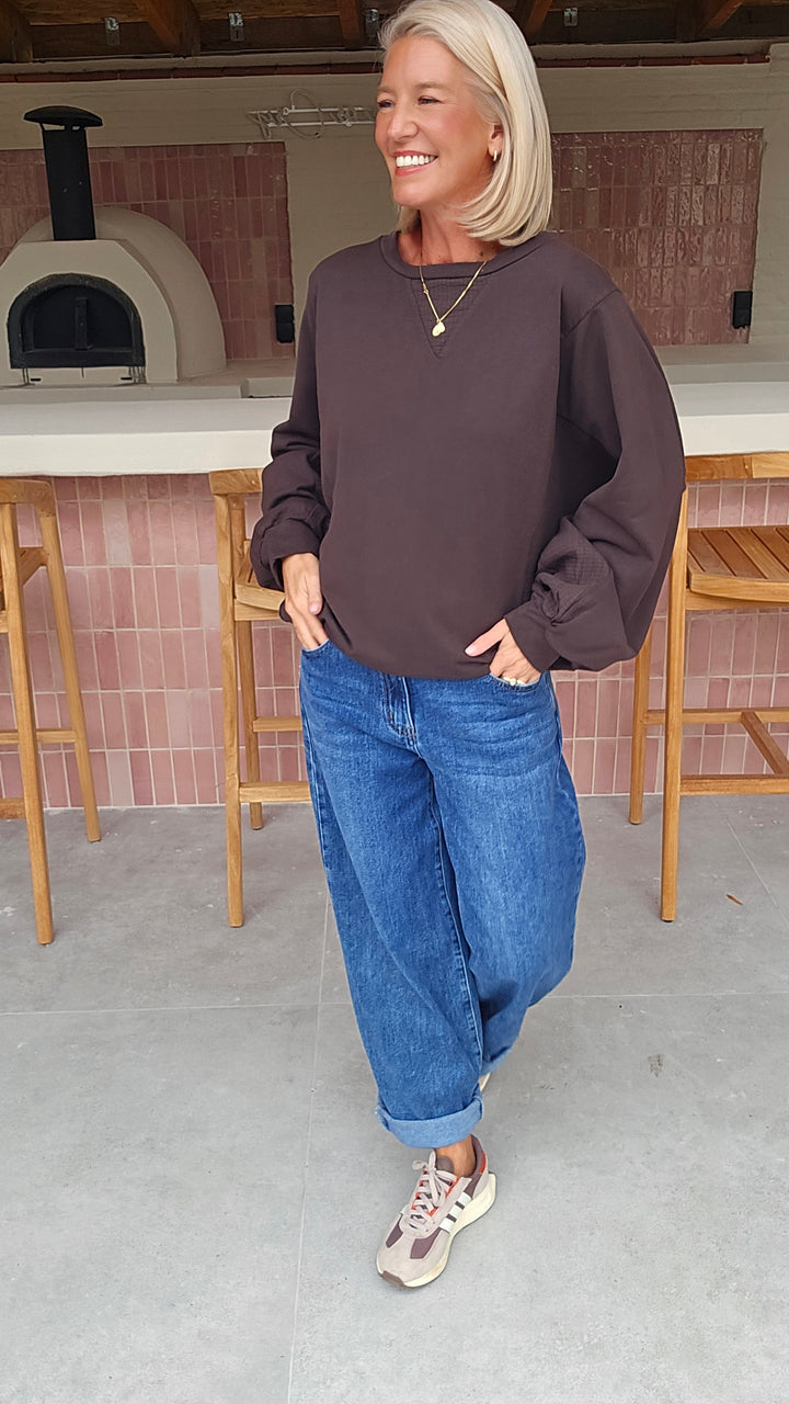 JENNAH sweatshirt chocolat