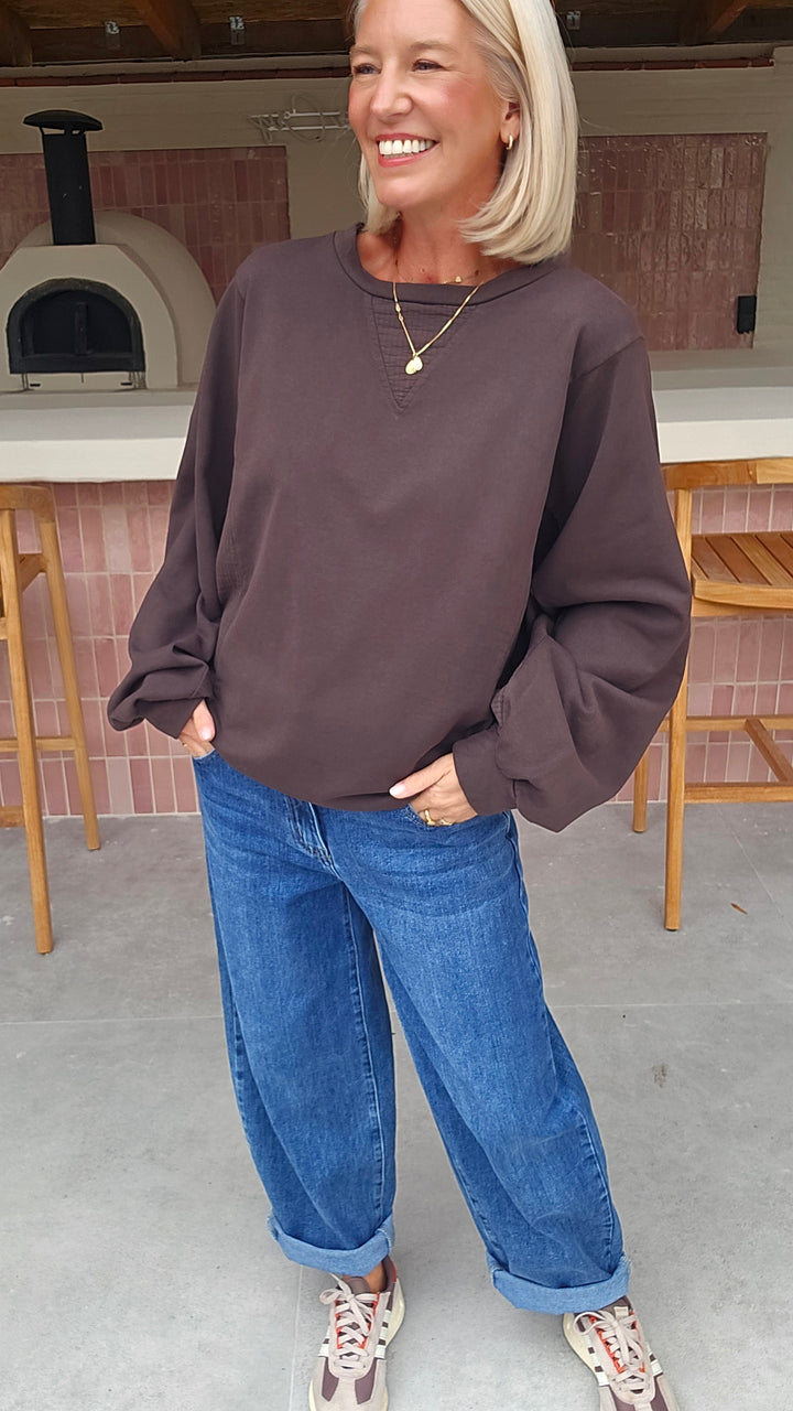 JENNAH sweatshirt chocolat
