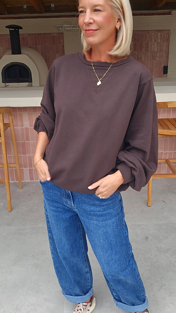 JENNAH sweatshirt chocolat