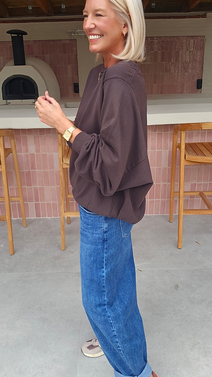 JENNAH sweatshirt chocolat