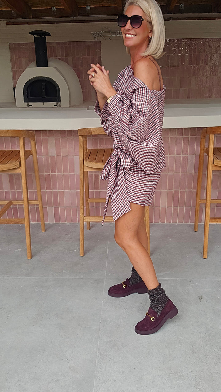 VIKI blouse burgundy red