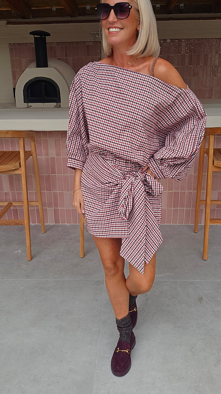 VIKI blouse burgundy red
