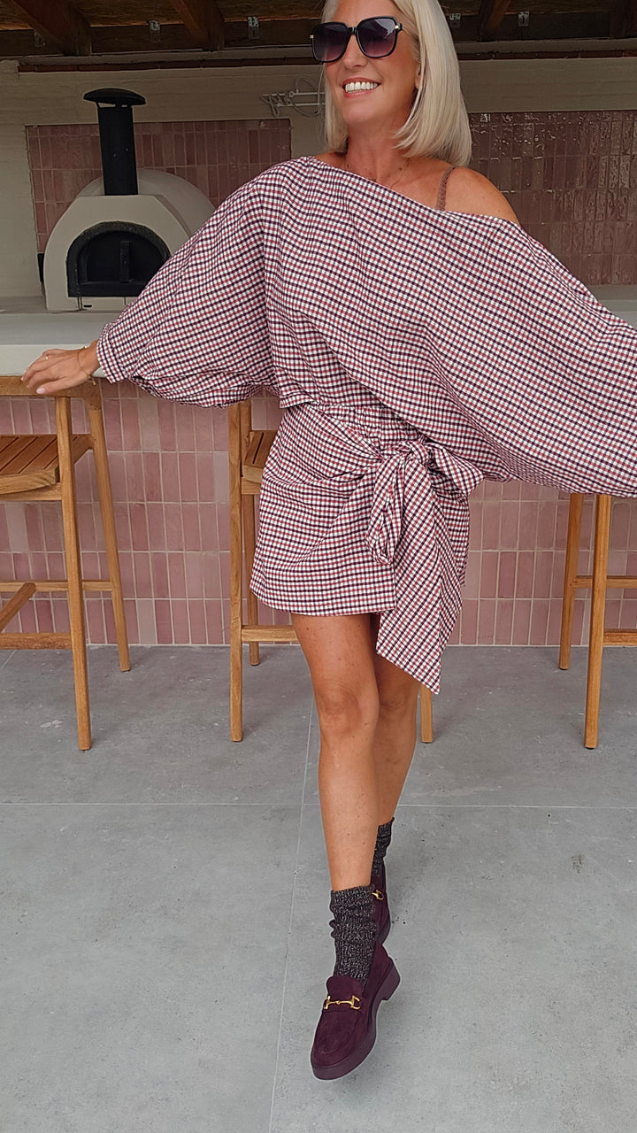 VIKI skort burgundy red