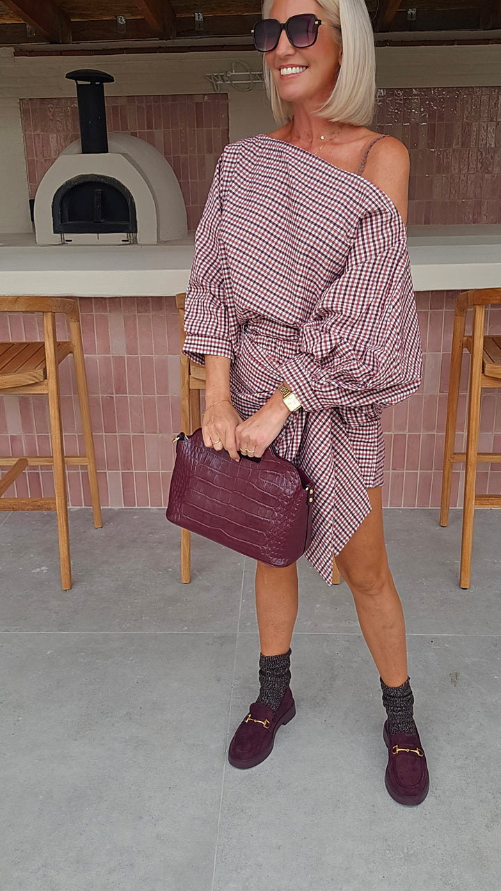 VIKI blouse burgundy red