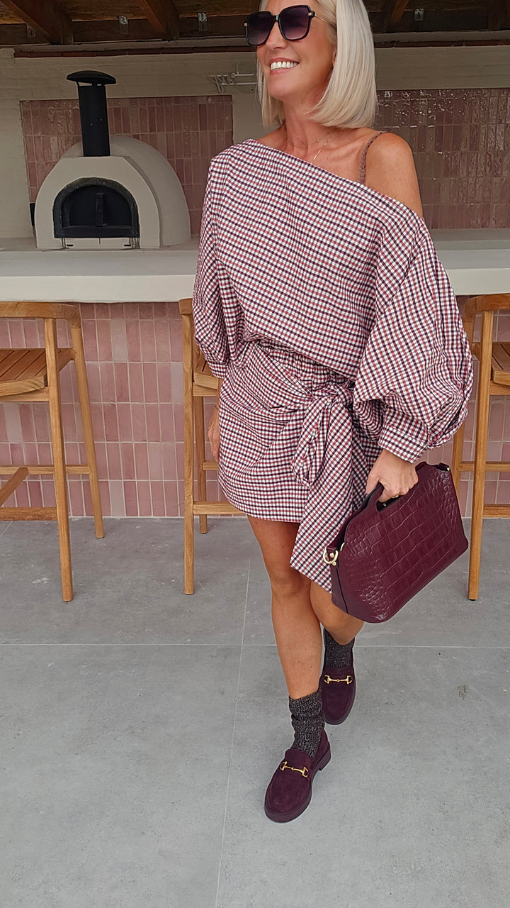VIKI skort burgundy red