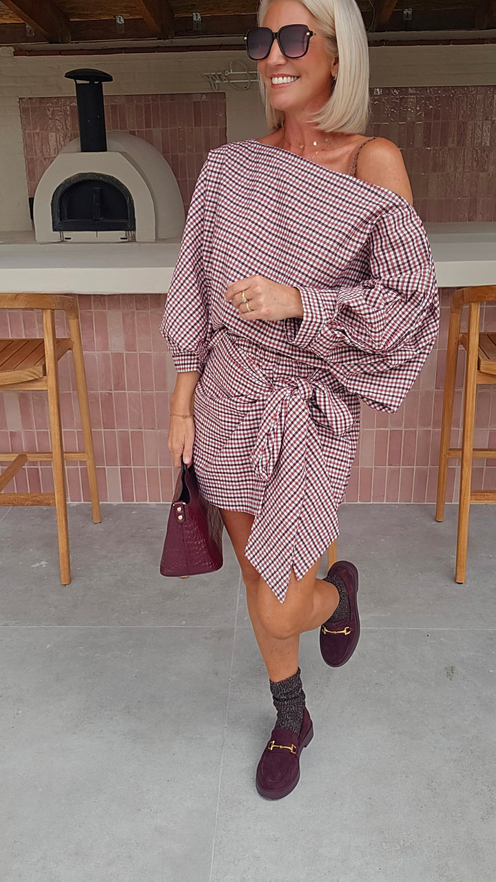 VIKI skort burgundy red
