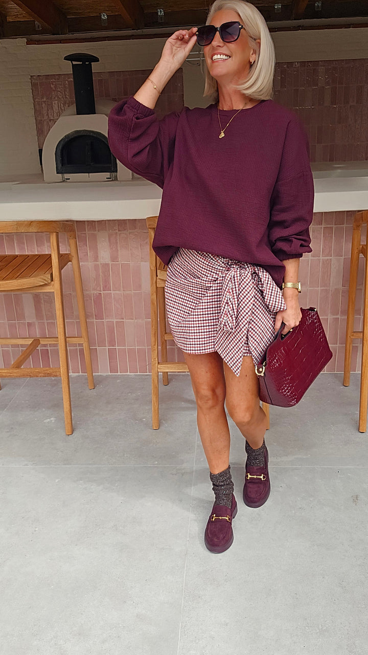 VIKI skort burgundy red