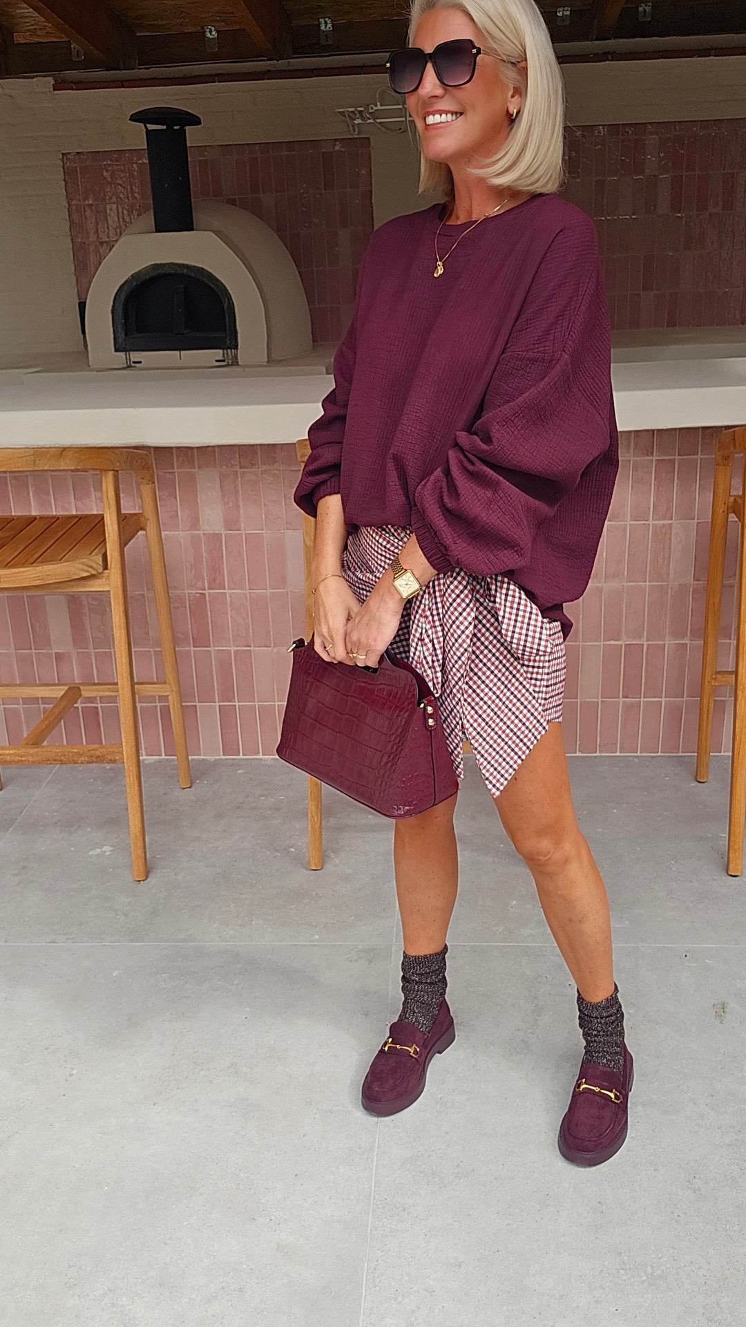 ZARA sweatshirt burgundy