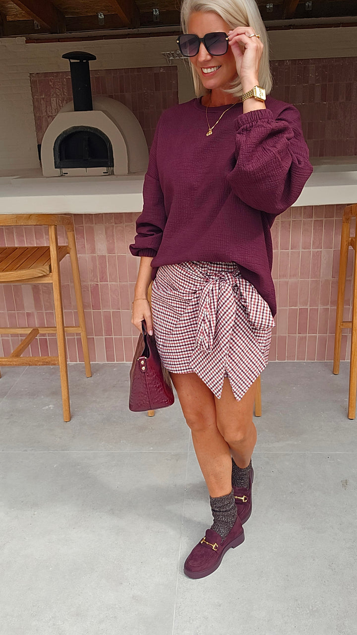VIKI skort burgundy red