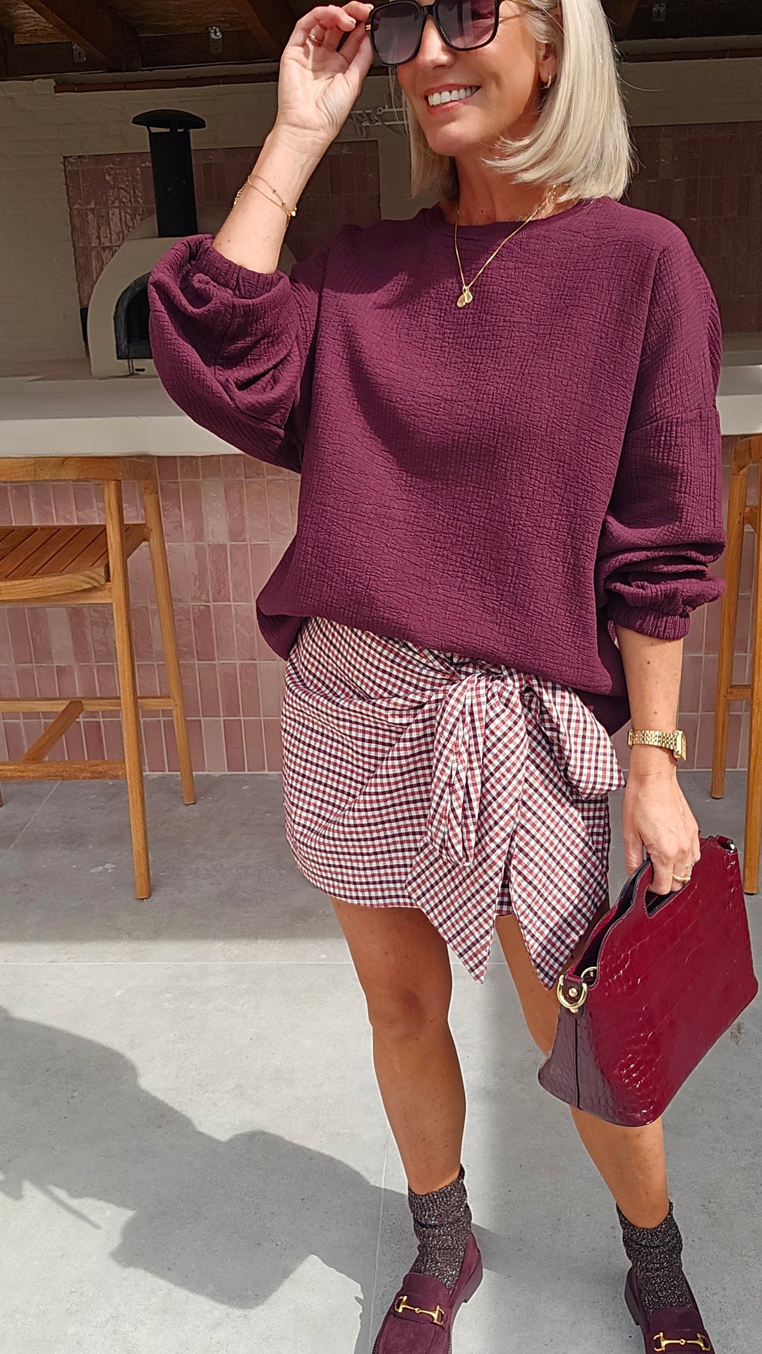 ZARA sweatshirt burgundy