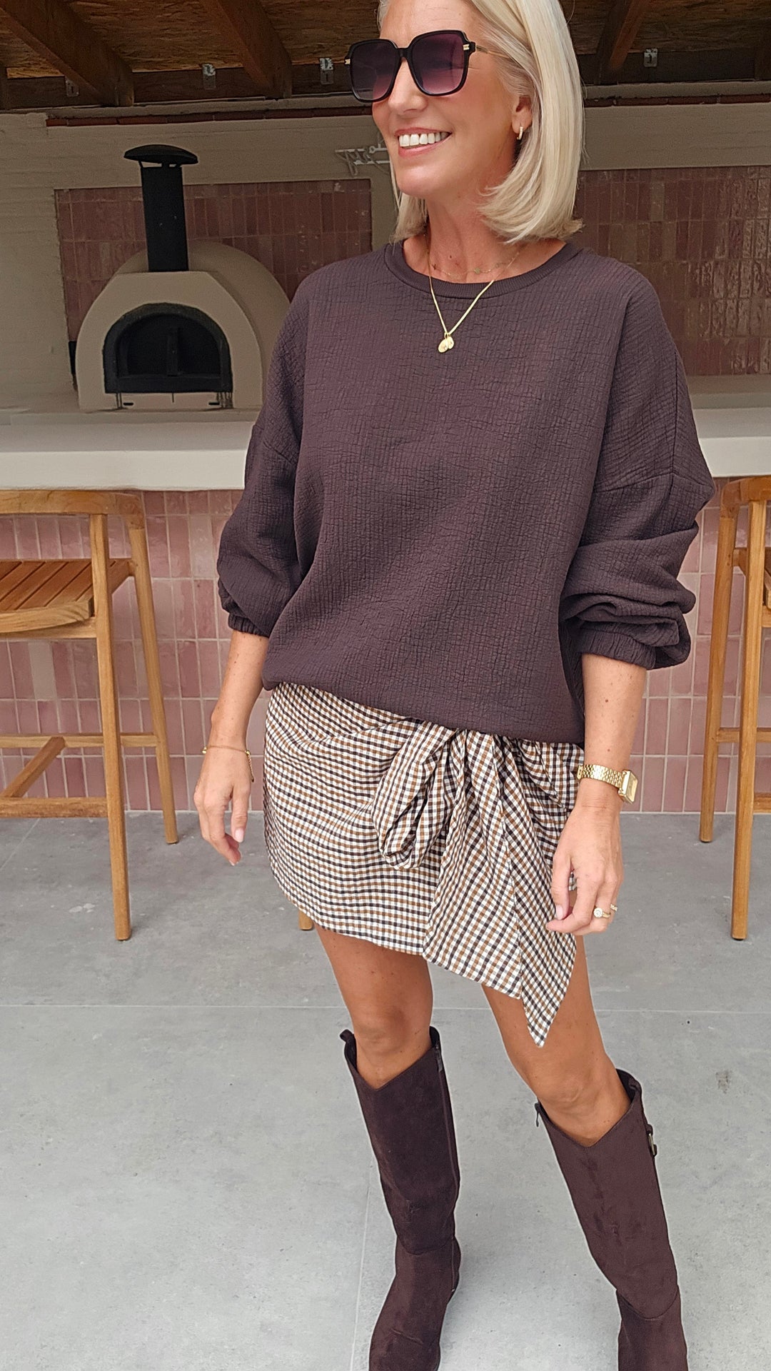 VIKI skort chocolat taupe