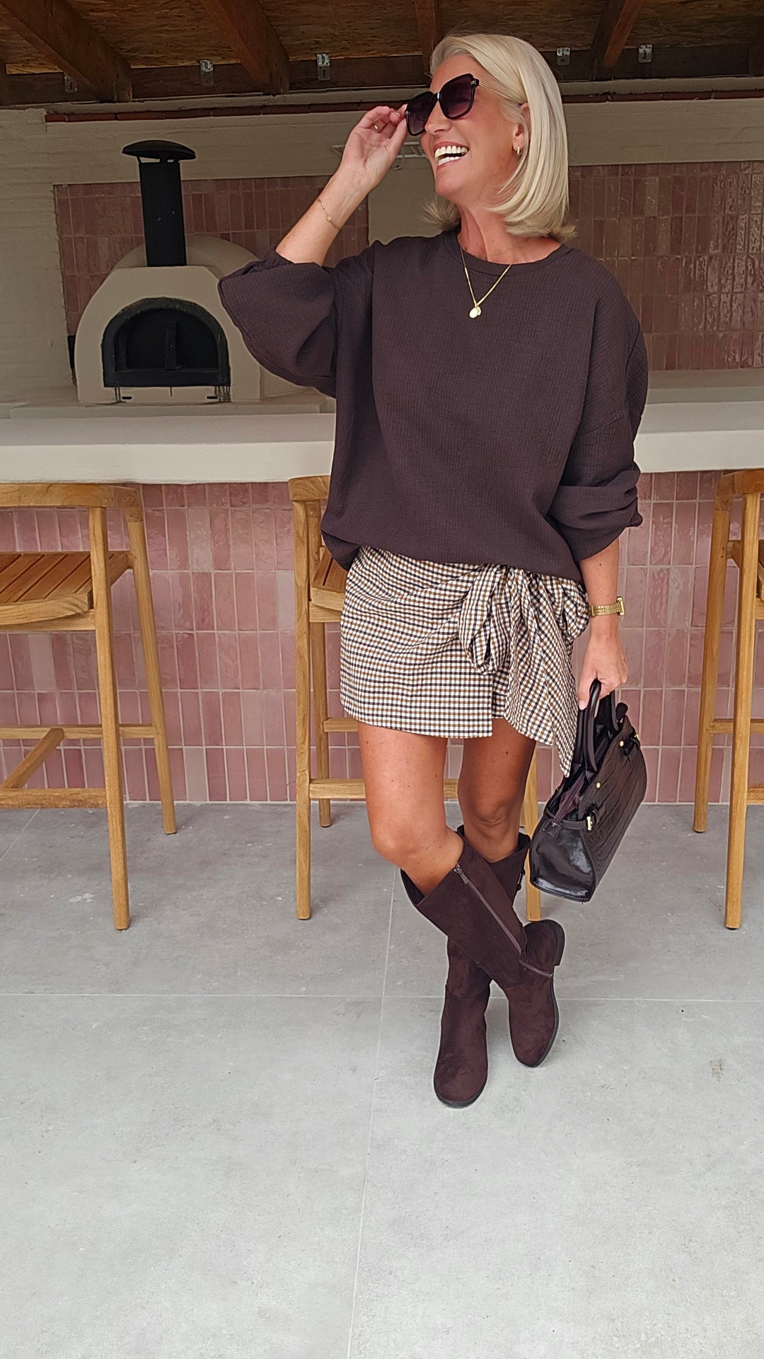 VIKI skort chocolat taupe