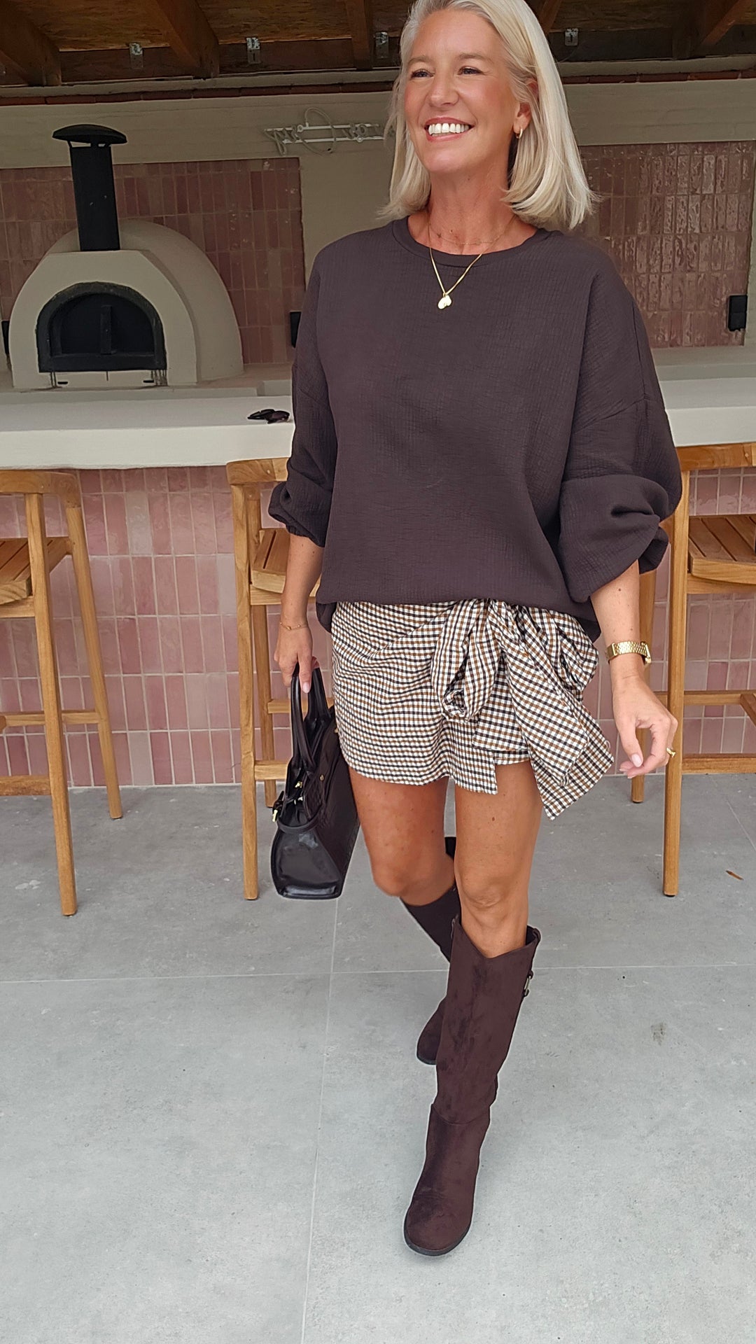 VIKI skort chocolat taupe