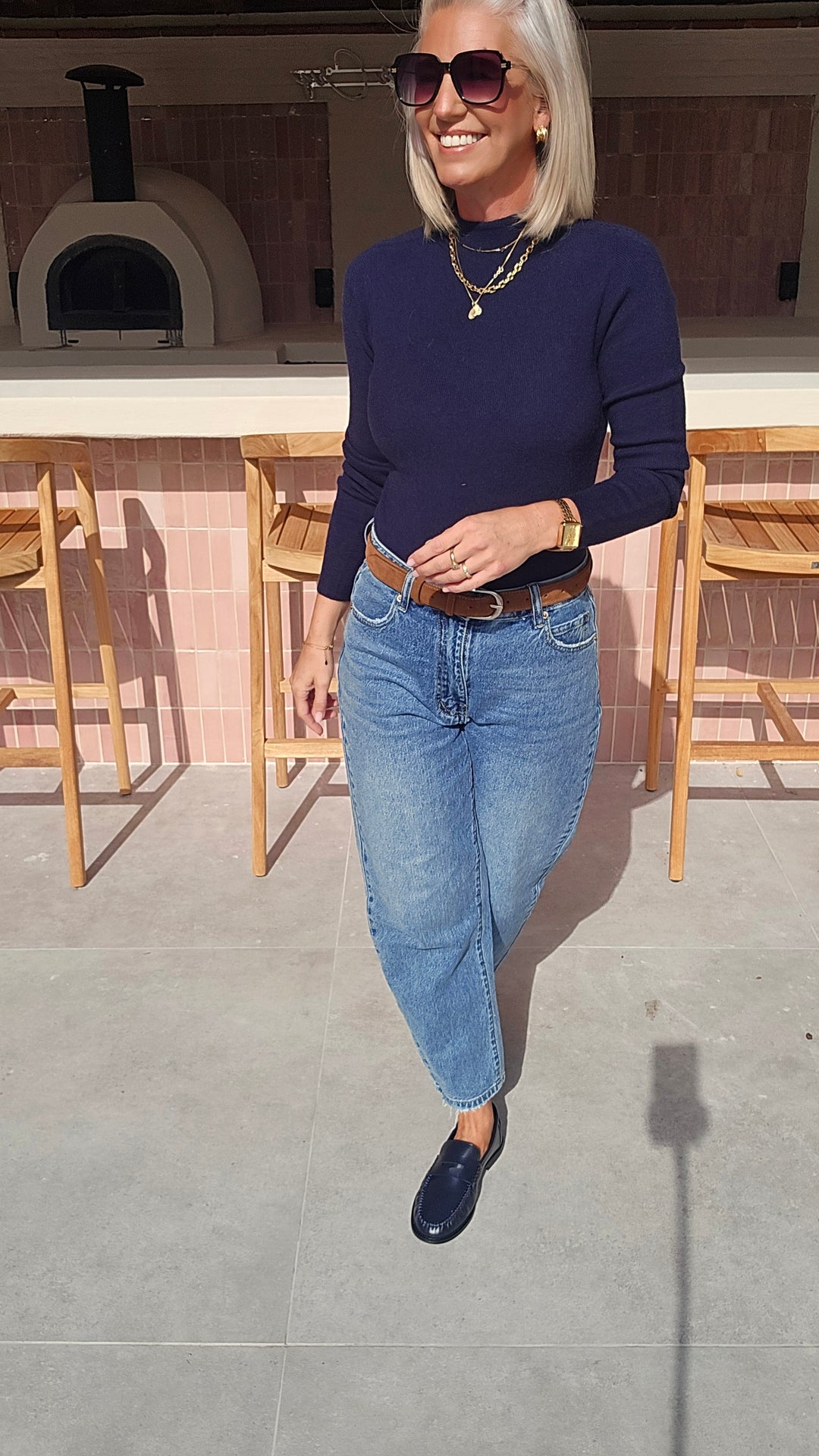 CELIA basic knit navy