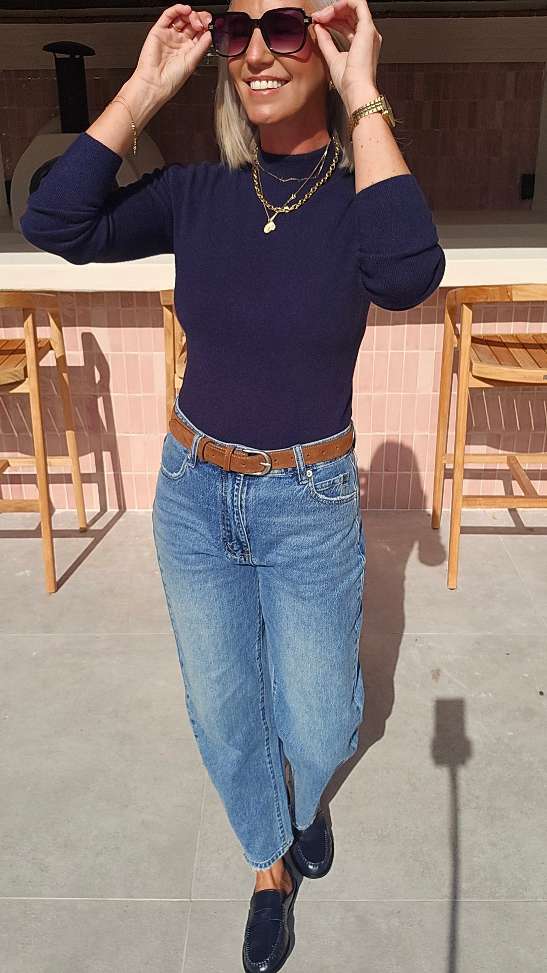 CELIA basic knit navy