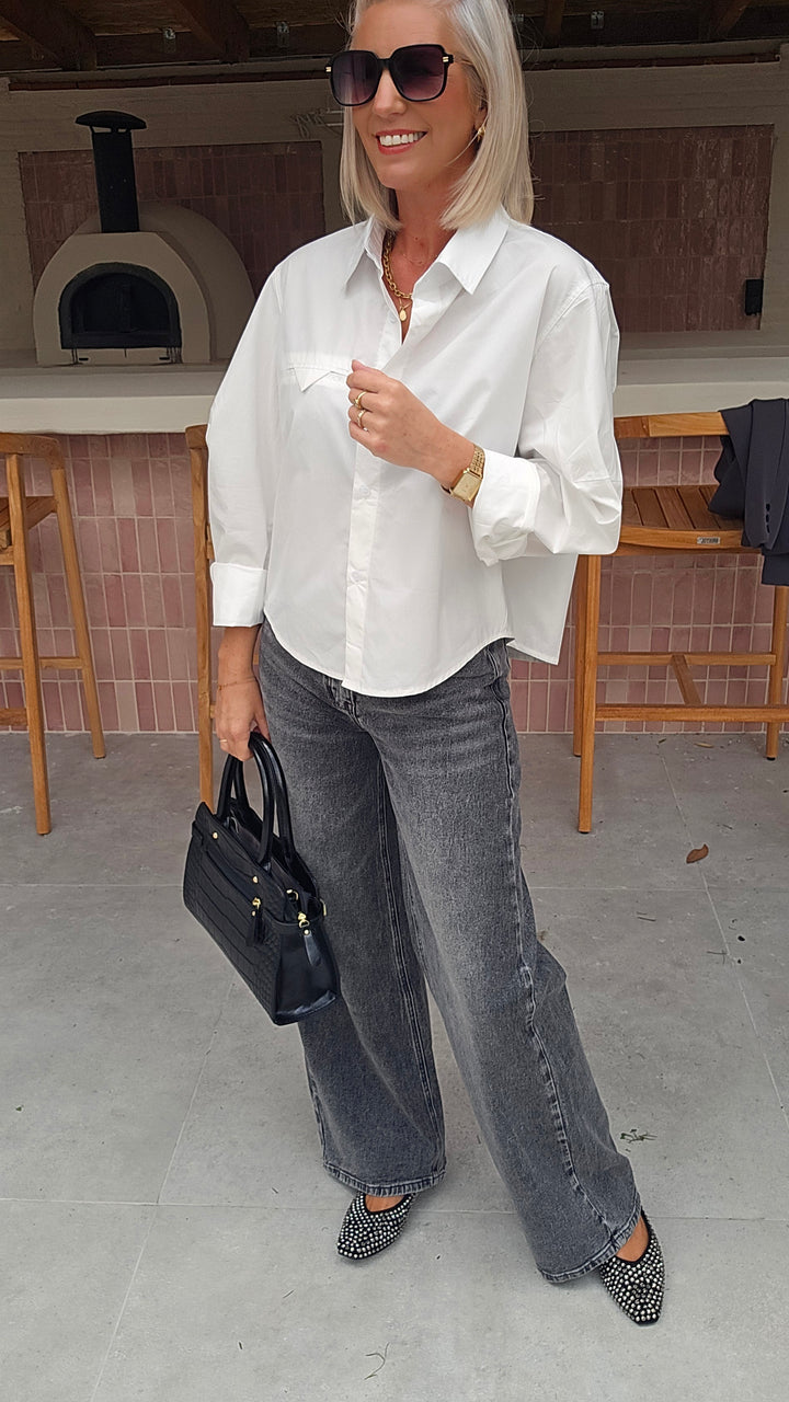 INDIA wide leg jeans washed grey