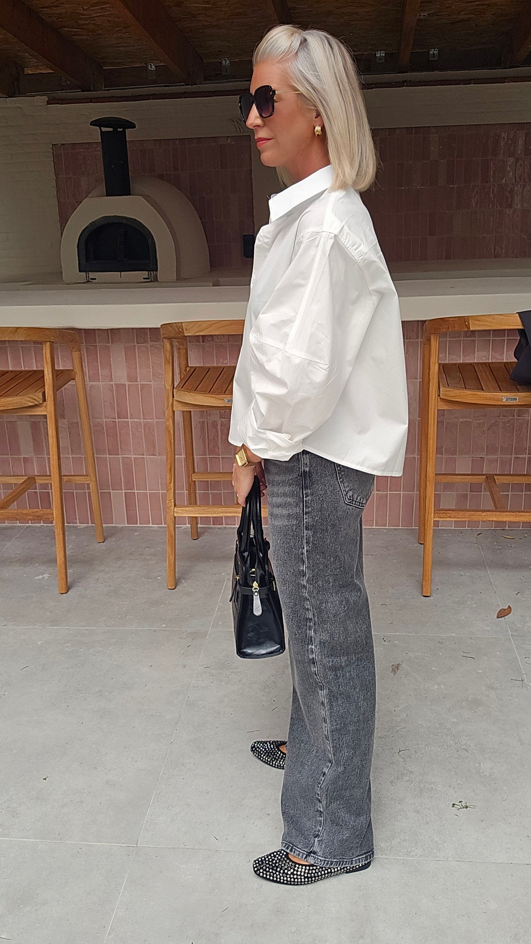 INDIA wide leg jeans washed grey