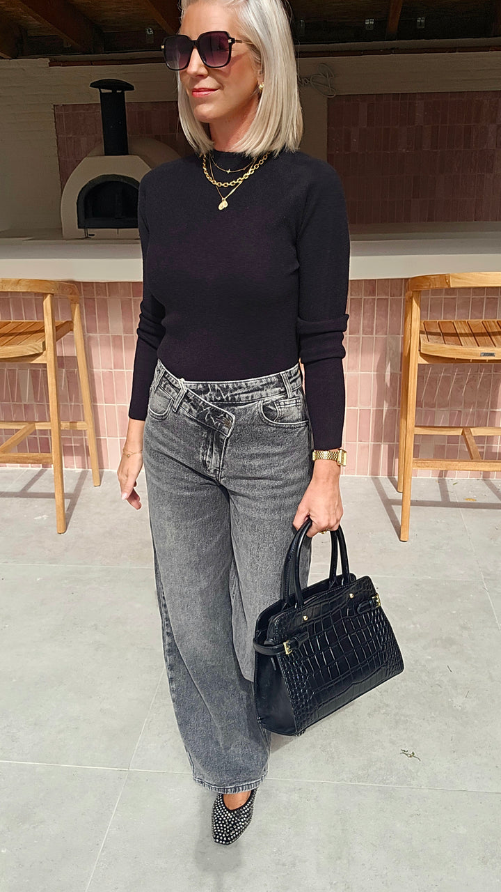 INDIA wide leg jeans washed grey