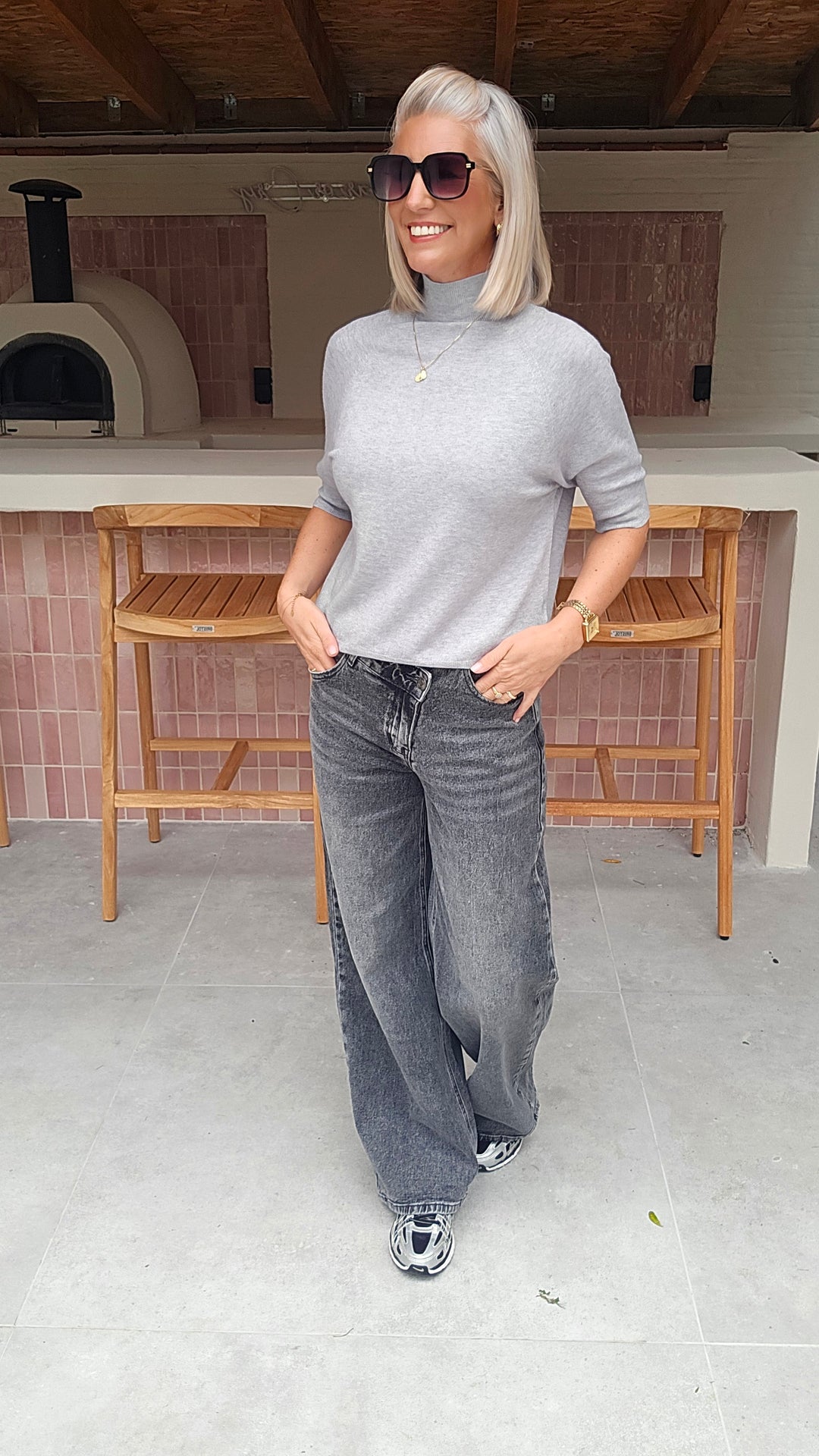 YSABEL knit pearl grey