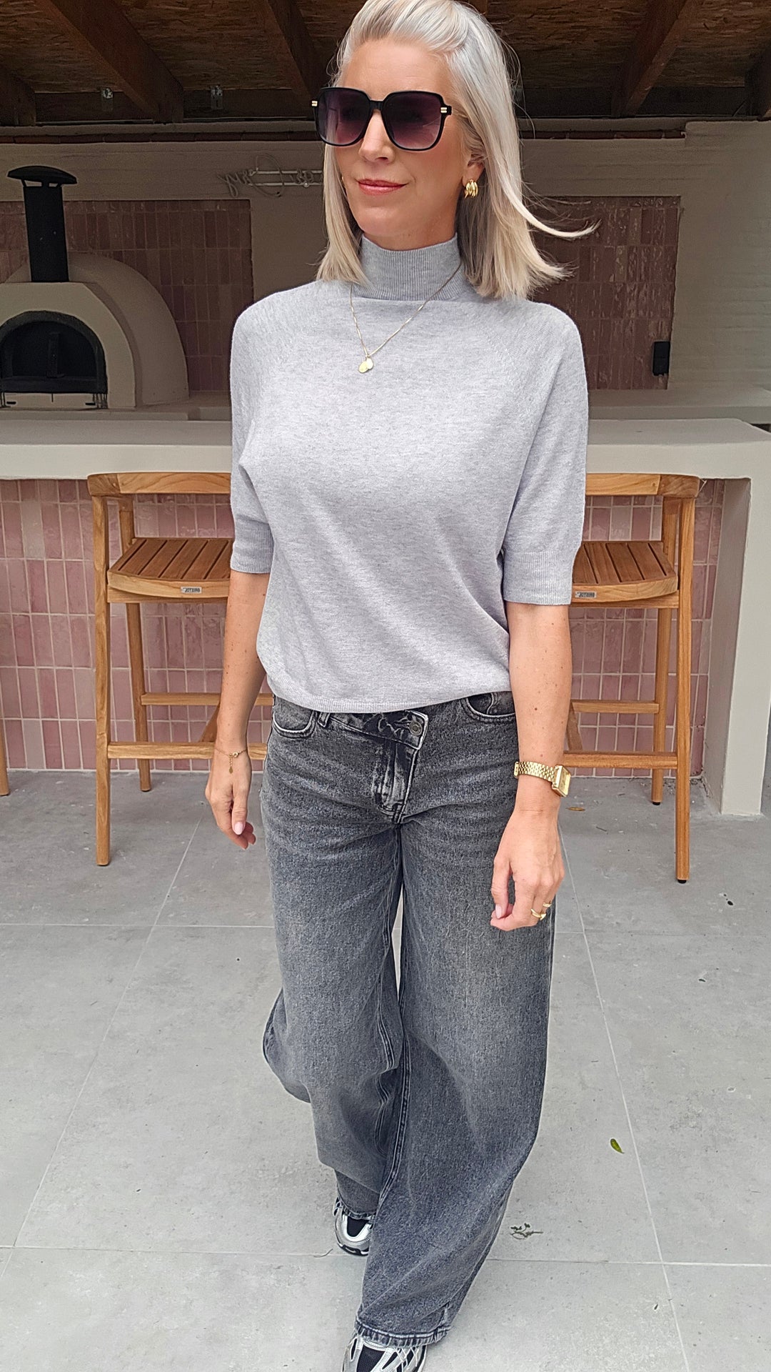 YSABEL knit pearl grey