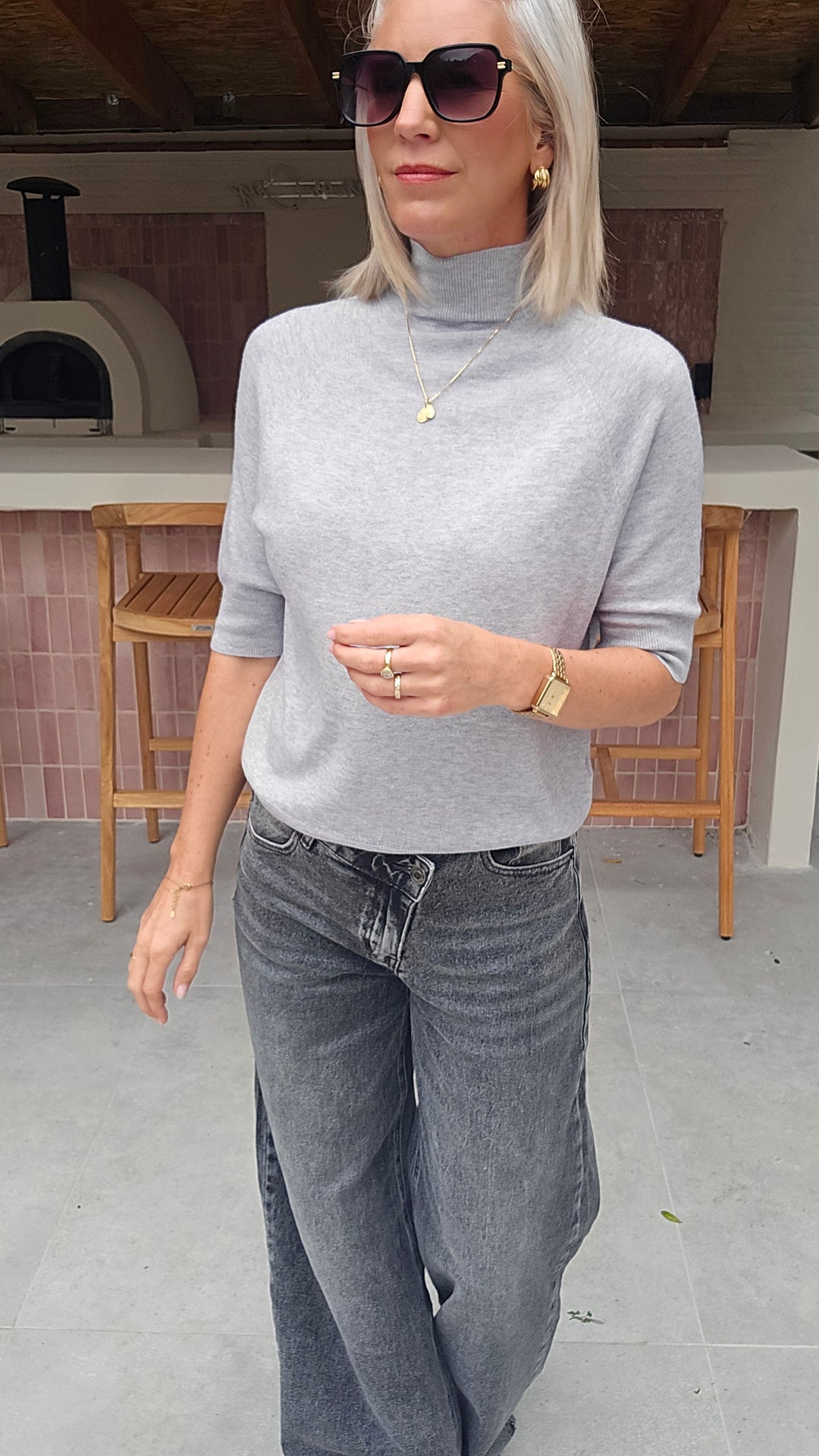 YSABEL knit pearl grey