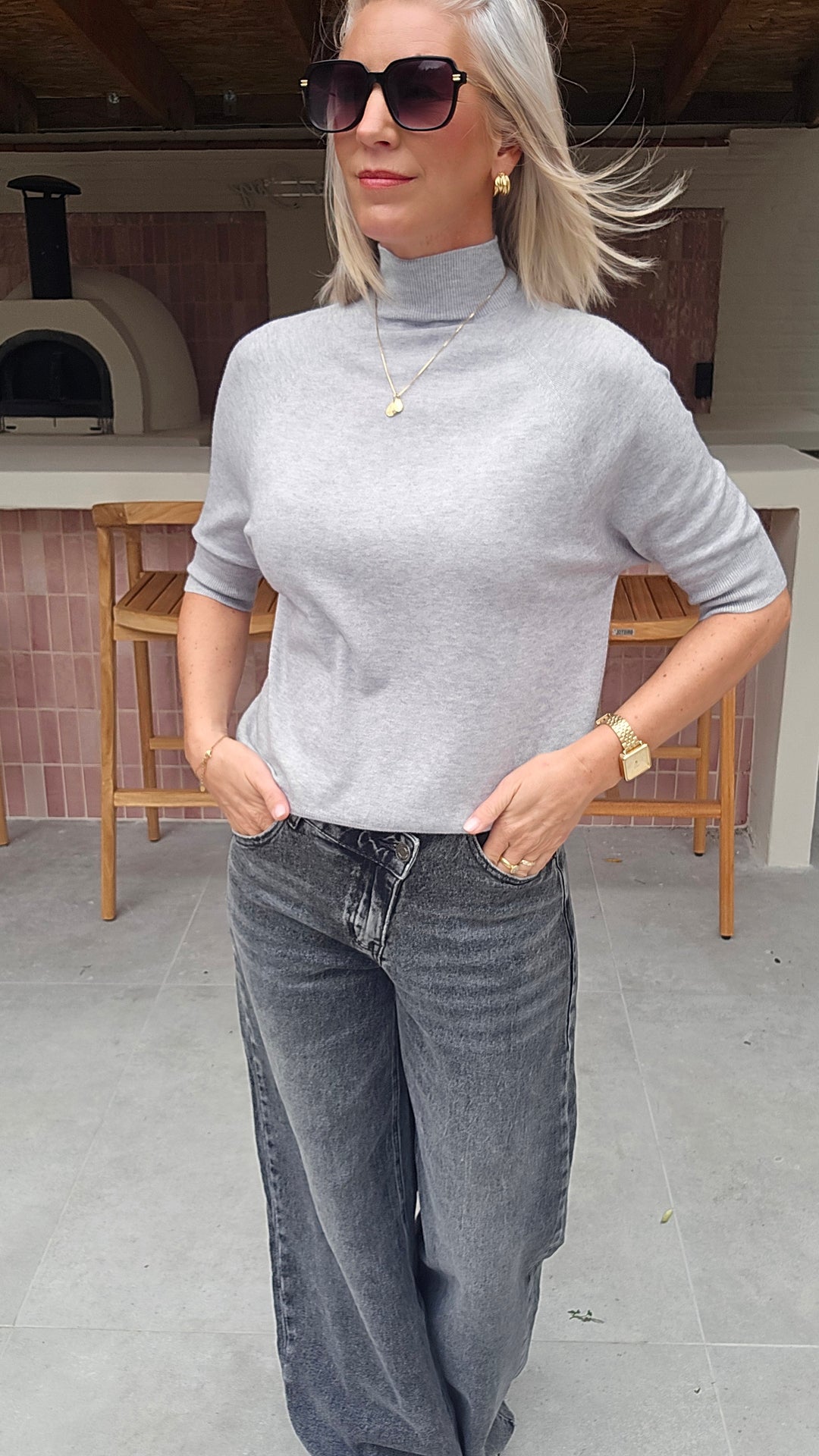 YSABEL knit pearl grey