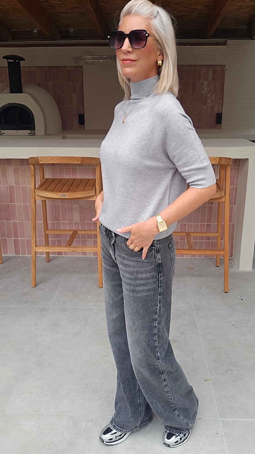 YSABEL knit pearl grey